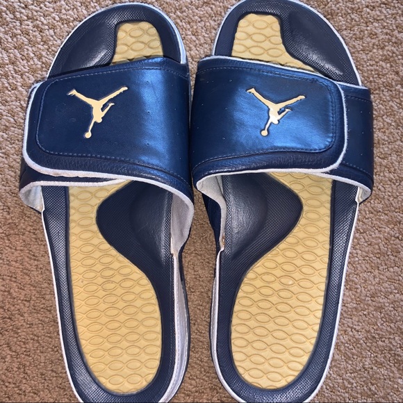 navy blue jordan slides